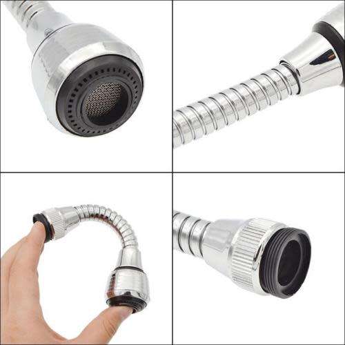 Turbo 360 Flex Faucet Sprayer Flexible Double Swivel Attachment Sprayer Spout