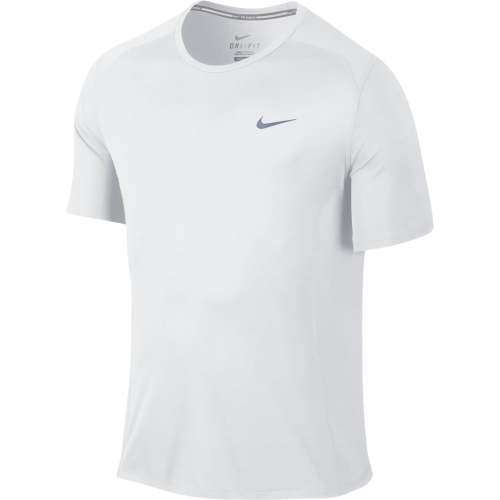 Original Mens Nike Miler Short Sleeve DRI FIT Running Shirt WHITE 835938 100 Size Medium