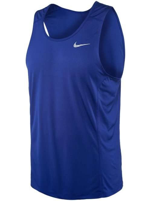 Original Mens Nike Dri Fit Miler Running Singlet Tank Top BLUE 872014 455 Size Extra Large