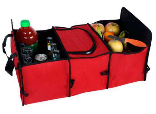 Auto Trunk Organizer with Cooler Bag Multi Durable Collapsible Compartment Cargo Storage Bag for Car