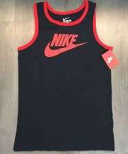 Original Mens Nike Futura Tank Top black/red Gym Casual Training 871770 010 Size Large