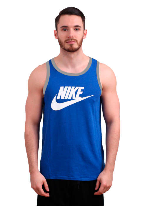 Original Mens Nike Futura Tank Top Blue Gym Casual Training 871770 480 Size Large