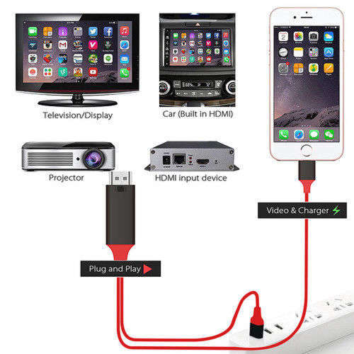 8 Pin Lightning Cable to HDMI TV AV Adapter for iPad iPhone