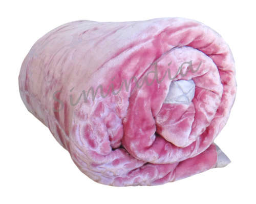 New Arrivals Super Soft 3 PLY Heavy Quality Mink & Embossed Blanket - Pink