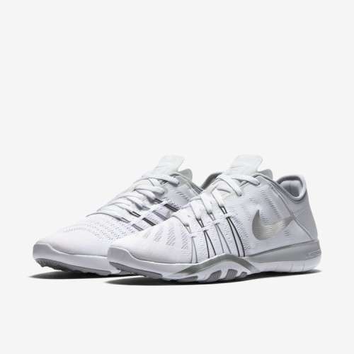 Original Women's NIKE Free TR 6 White/Metallic Silver 833413 100 UK Size 4.5 (SA 4.5)