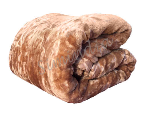 New Arrivals Super Soft 3 PLY Heavy Quality Mink & Embossed Blanket - Brown