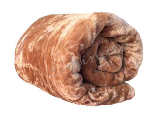 New Arrivals Super Soft 3 PLY Heavy Quality Mink & Embossed Blanket - Brown
