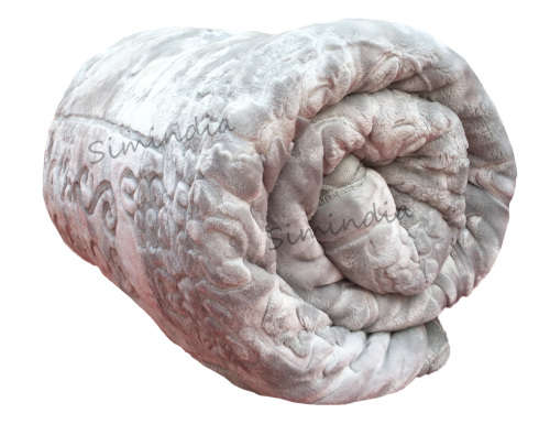 New Arrivals Super Soft 3 PLY Heavy Quality Mink & Embossed Blanket - Grey
