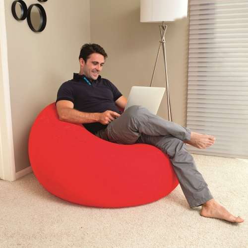 Bestway Single flocking Inflatable sofa lounge chair Dims 112 x 112 x 64 cm (assorted colors)