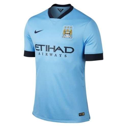 Original Mens Nike MANCHESTER CITY HOME STADIUM 2014/2015 SOCCER JERSEY 611050 489 Size XL