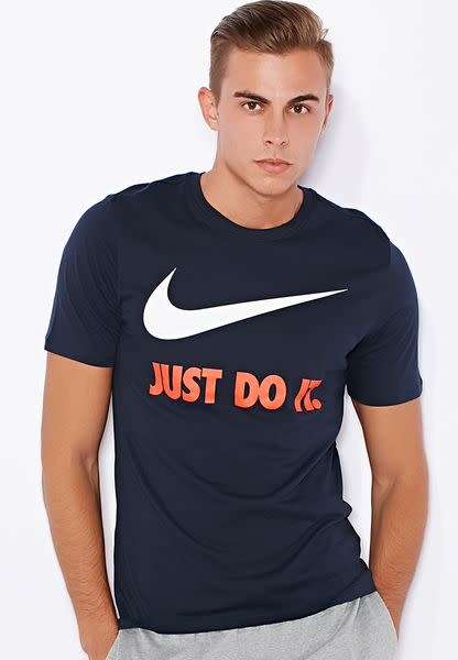 Original Mens Nike T-Shirt With Just Do It Swoosh 707360 475 Size Medium