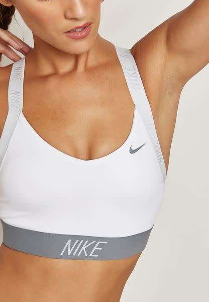 Original Womens NIKE Indy Logo Back Light Support Sports Bra 858583 100 Size Large