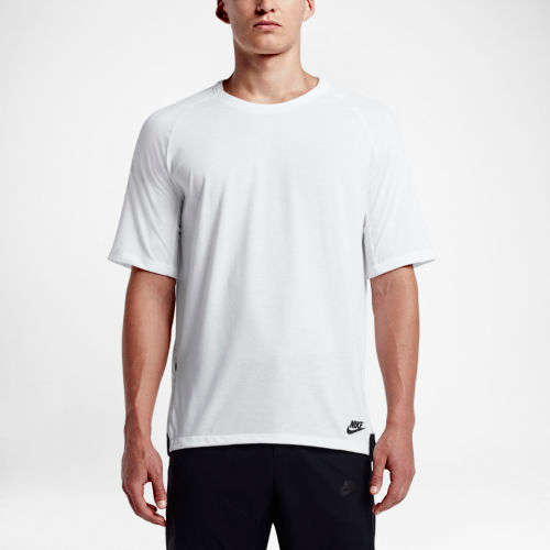 Original Nike Mens Sportswear Bonded Knit T-Shirt In White 805122 100 Size L