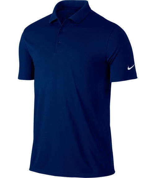 Original Mens Nike Golf Victory Solid Polo College Navy/White 725518 419 Size Medium