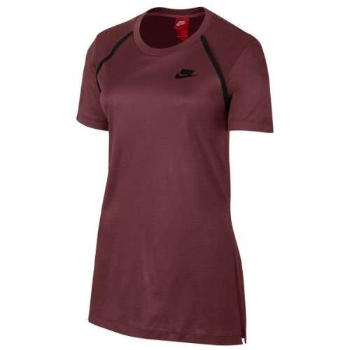 Original Women's NIKE Bonded Short Sleeve Top Brown 867689 619 Size Medium