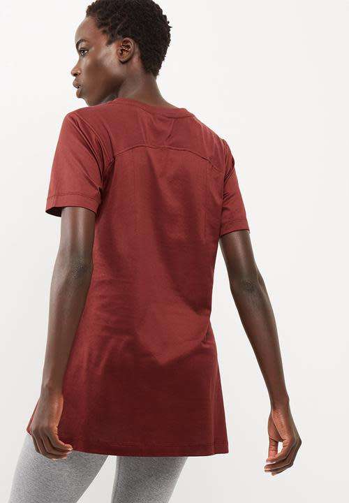 Original Women's NIKE Bonded Short Sleeve Top Brown 867689 619 Size Medium