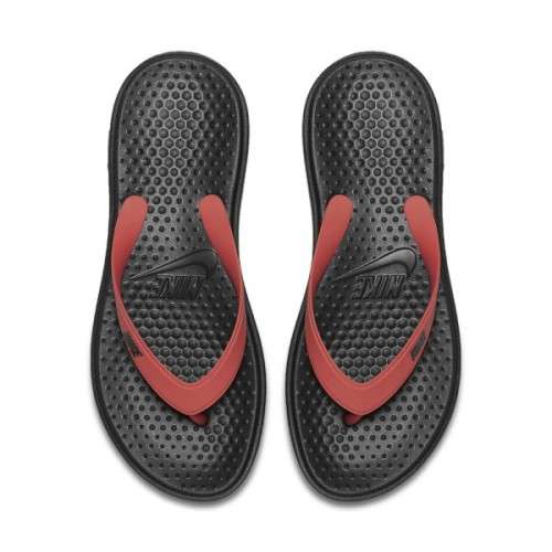 Original Mens NIKE Solay Thong Sandals Slides 882690 003 Black Track Red Size UK 9 (SA9)