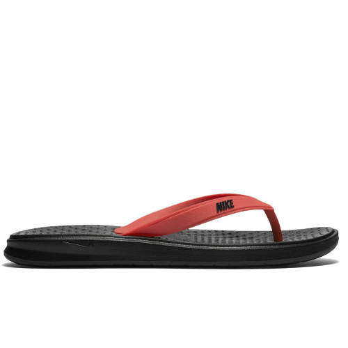 Original Mens NIKE Solay Thong Sandals Slides 882690 003 Black Track Red Size UK 9 (SA9)