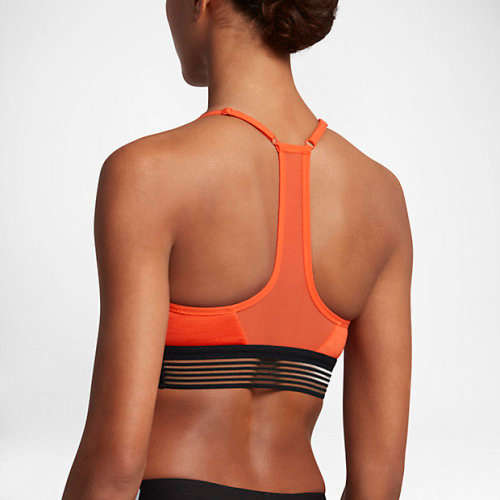 Original Womens NIKE Indy Cooling Sports Bra - Orange/black 832092 852 Size Large