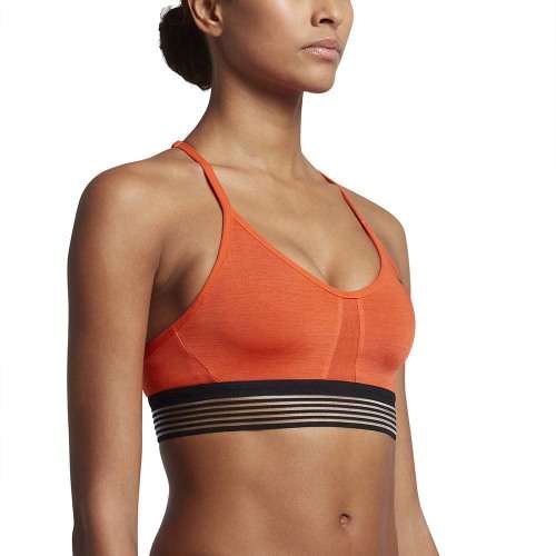 Original Womens NIKE Indy Cooling Sports Bra - Orange/black 832092 852 Size Large