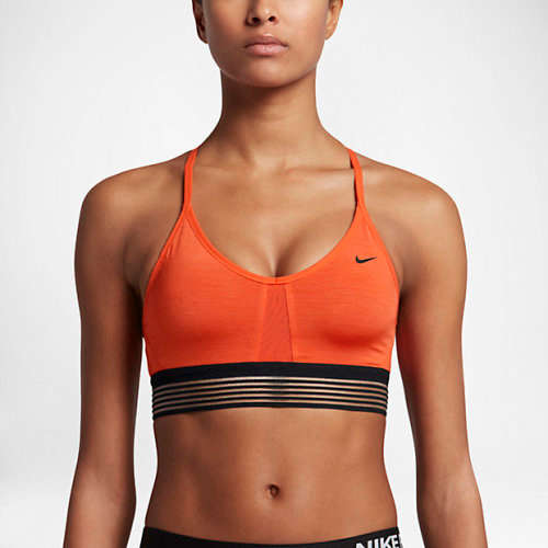 Original Womens NIKE Indy Cooling Sports Bra - Orange/black 832092 852 Size Large