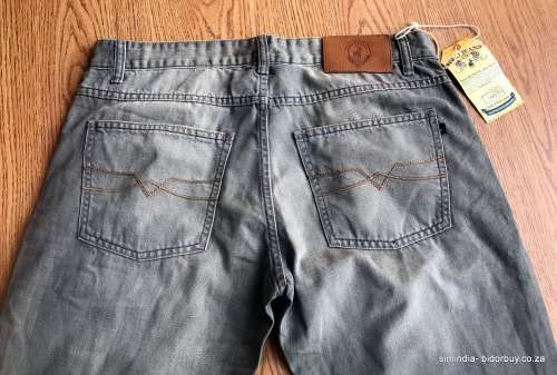 Original Mens POLO BRANDON JEANS Retro Grey Light Wash W36 L32 - Narrow Leg