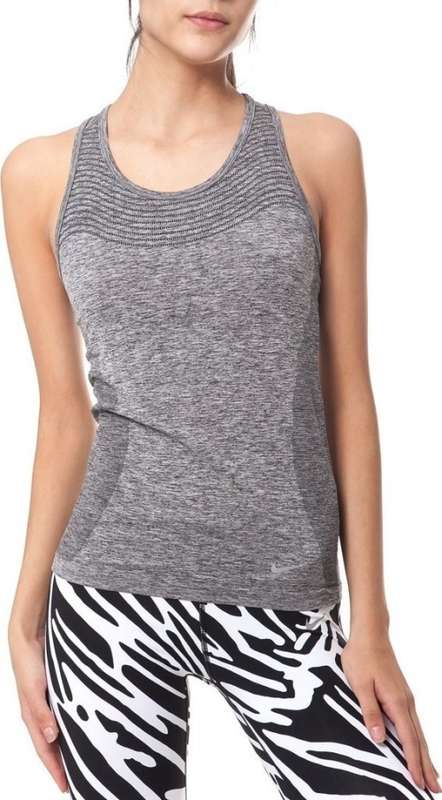 Original Womens NIKE Dri-FIT Knit Running Tank Top Black/Heather 718567 010 Size Medium