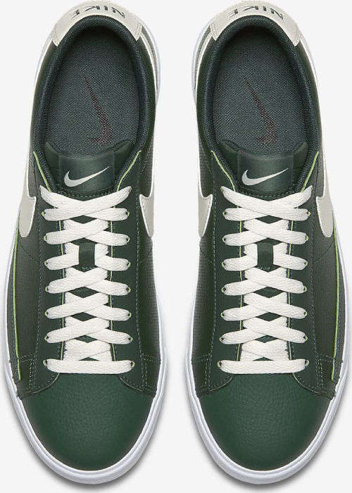 Original Mens NIKE Blazer LOW LEATHER (Latest) FIR/SAIL-GUM AJ9515 300 Size UK 12 (SA 12)