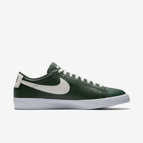 Original Mens NIKE Blazer LOW LEATHER (Latest) FIR/SAIL-GUM AJ9515 300 Size UK 12 (SA 12)