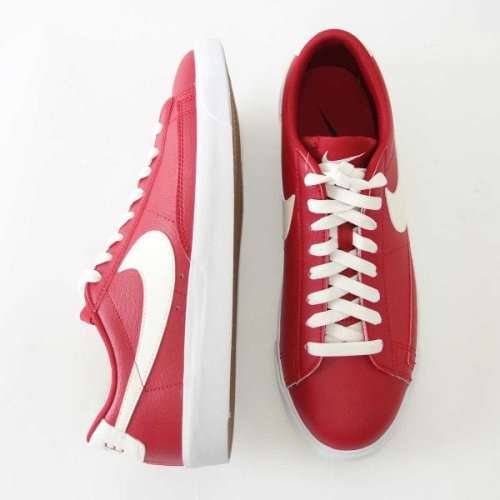 Original Mens NIKE Blazer LOW LEATHER (Latest) GYM RED/ SAIL AJ9515 600 Size UK 12 (SA 12)