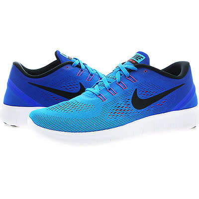 Original Mens Nike Free RN 831508 404  Blue Glow / Bright Crimson Size UK 12 (SA 12)