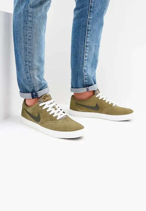 Original Mens Nike SKATEBOARD CHECK SOLARSOFT Medium Olive 843895 200 UK 12 (SA 12)