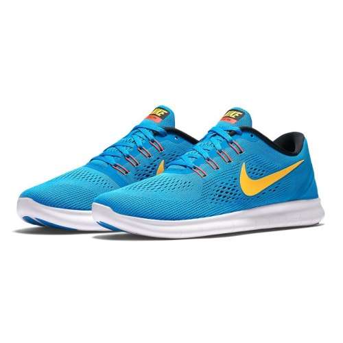 Original Mens Nike Free RN 831508 402  Blue / Yellow/ White Size UK 12 (SA 12)