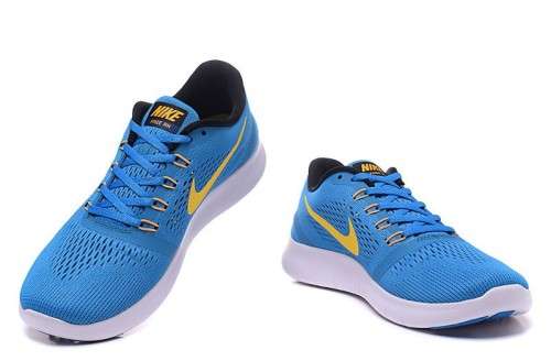 Original Mens Nike Free RN 831508 402  Blue / Yellow/ White Size UK 12 (SA 12)