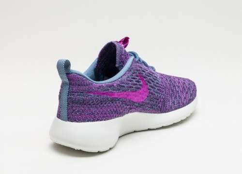 Original Women's NIKE ROSHE ONE FLYKNIT OCEAN FOG / VIVID PURPLE 704927 405 Size UK 4.5 (SA 4.5)