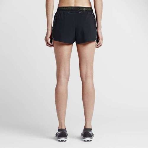 Original Women's NIKE Nike AeroSwift Black/ Volt Running Shorts 719564 010 Size Medium