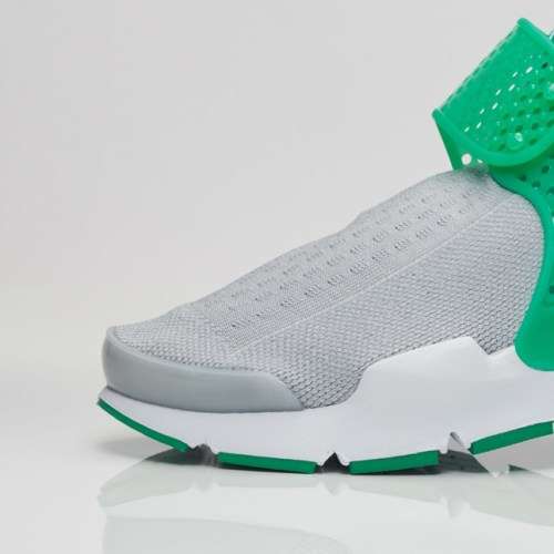 Original Mens NIKE SOCK DART KNIT JAQUARD Wolf Grey/Green-White 819686 004 UK Size 10 (SA 10)