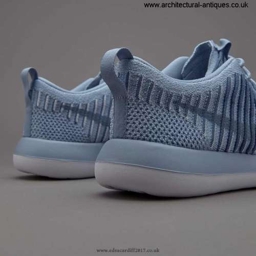 Original Women's NIKE Roshe TWO FLYKNIT 844929 400 Blue- Grey/ Ocean Fog Size UK 5.5 (SA 5.5)