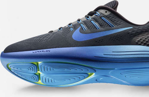 Original Mens Nike LUNARGLIDE 8 Black/ Metallic/ Royal Blue 843725 004 Size UK 12 (SA 12)