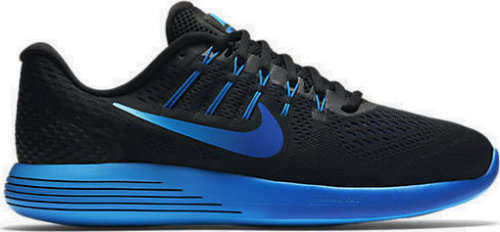 Original Mens Nike LUNARGLIDE 8 Black/ Metallic/ Royal Blue 843725 004 Size UK 12 (SA 12)