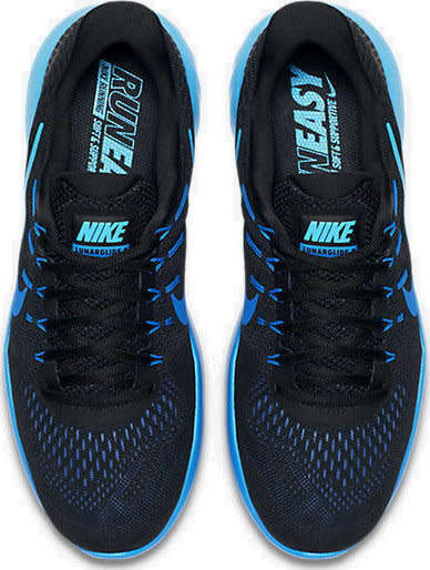 Original Mens Nike LUNARGLIDE 8 Black/ Metallic/ Royal Blue 843725 004 Size UK 12 (SA 12)