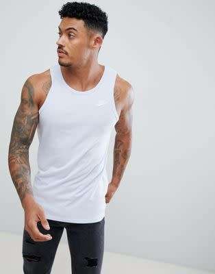 Original Mens Nike Tank Top Embroidered Futura Sleeveless Cotton Vest White 827282 100 Size X Large