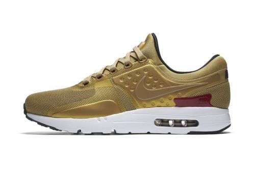 Original Mens NIKE Air Max ZERO QS Metallic Gold/ Varsity Red 789695 700 Size UK 8 (SA 8)