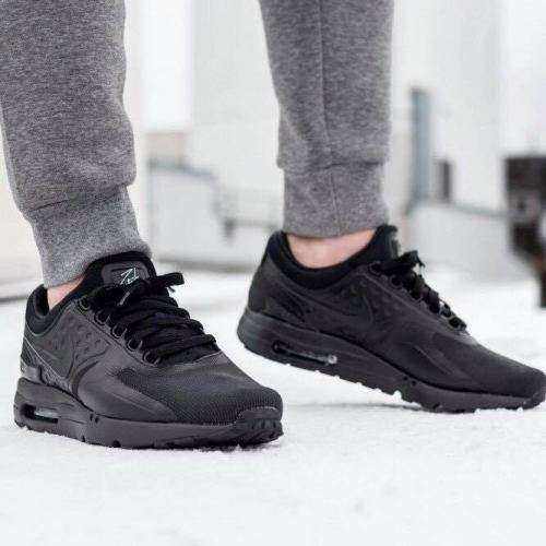 Original Mens NIKE Air Max ZERO ESSENTIAL Black/ Black 876070 006 Size UK 9 (SA 9)