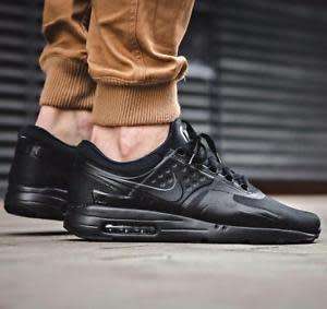 Original Mens NIKE Air Max ZERO ESSENTIAL Black/ Black 876070 006 Size UK 9 (SA 9)