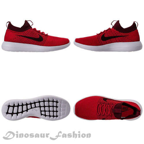 Original Mens NIKE ROSHE TWO FLYKNIT V2 University Red 918263 600 Size UK 9 (SA 9)