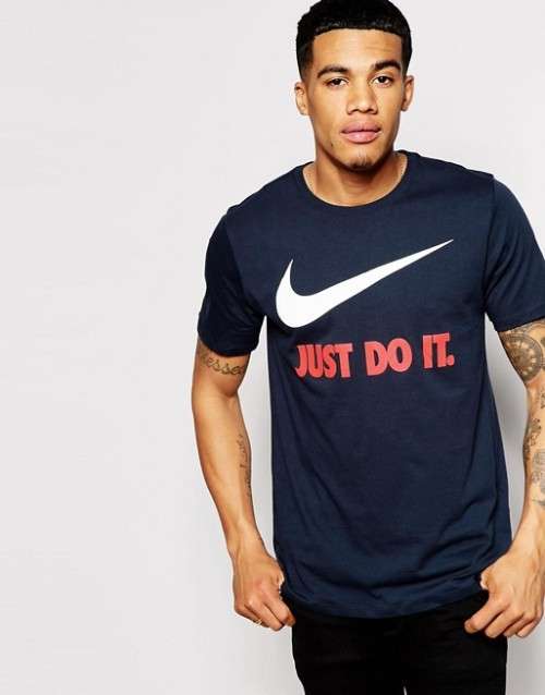 Original Mens Nike T-Shirt With Just Do It Swoosh 707360 475 Size Medium