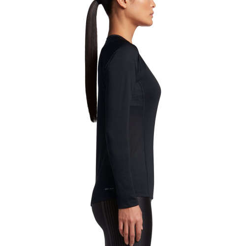 Original Womens NIKE DRY Miler Long Sleeve Top Black 831540 010 Size Medium