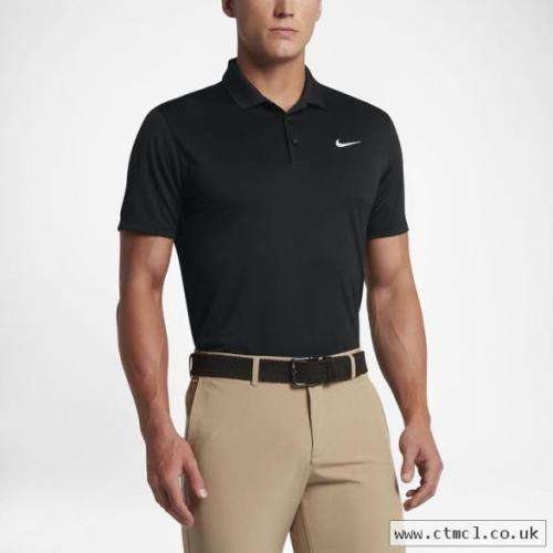 Original Mens Nike Solid LC Polo Golf Black DriFit 749332 010 Size Extra Large