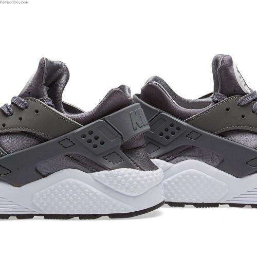 Original Mens Nike AIR HUARACHE Dark Grey/ White 318429 037 Size UK 10 (SA 10)